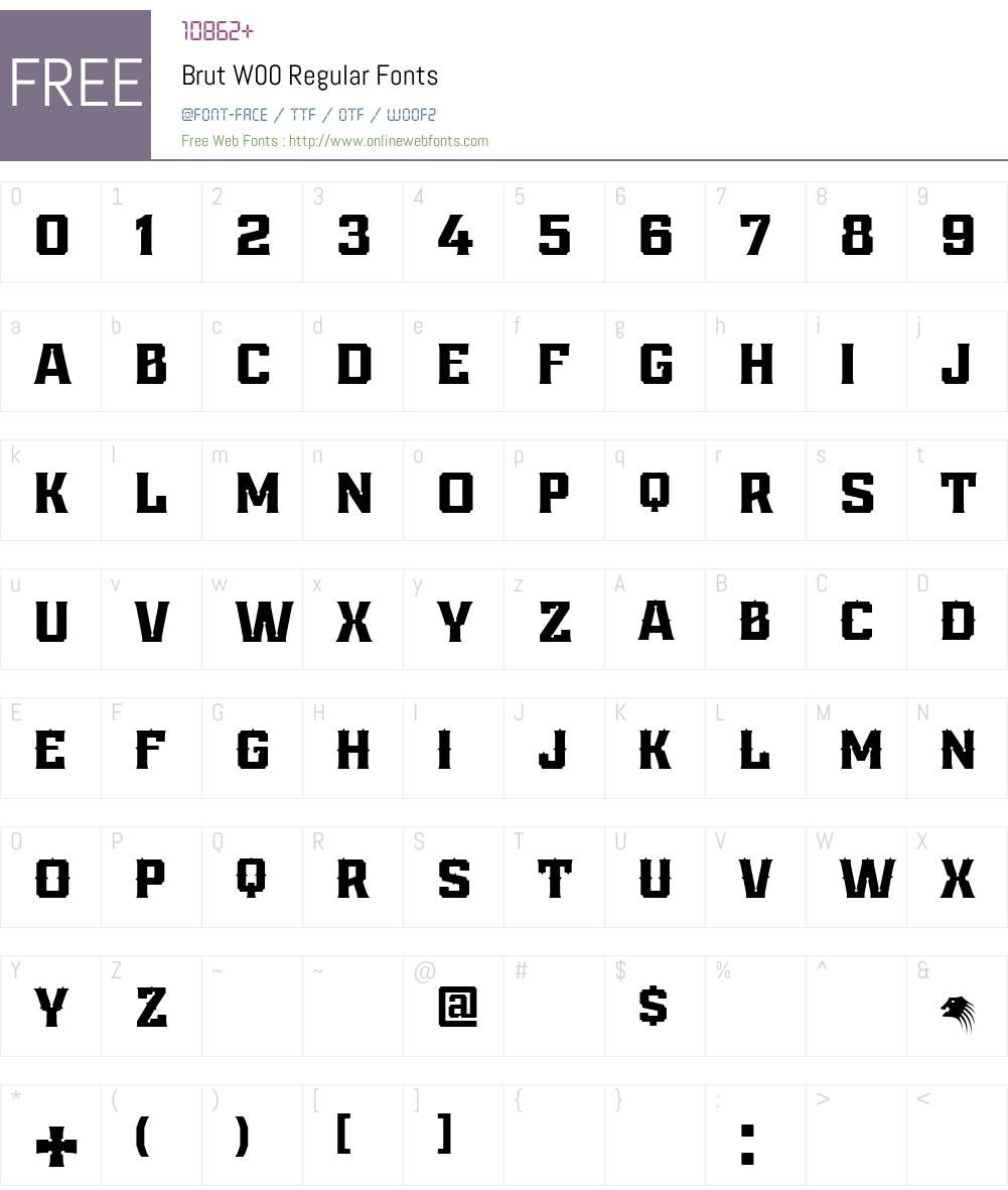 BrutW00-Regular Font Screenshots