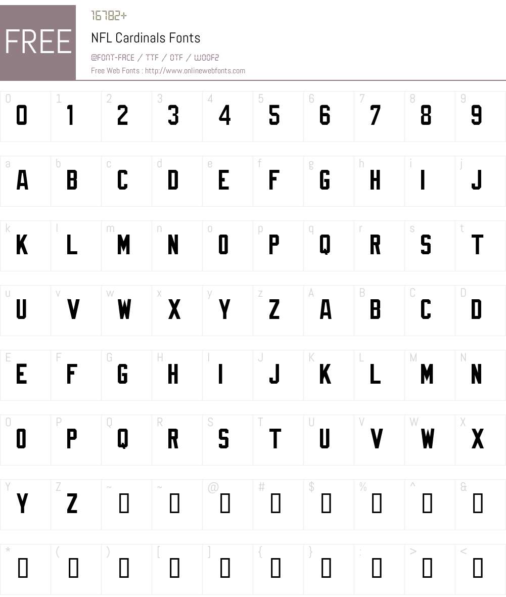 NFL Cardinals Font Screenshots