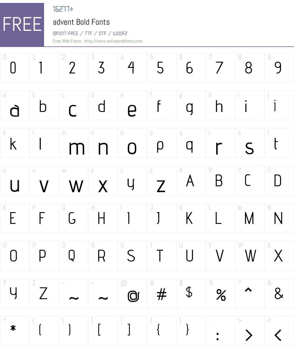 advent Font Screenshots