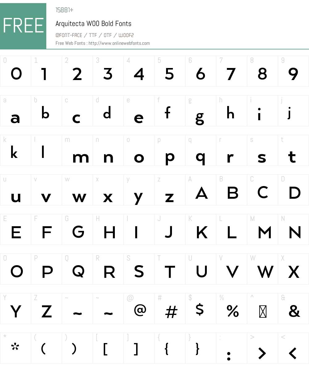 ArquitectaW00-Bold Font Screenshots