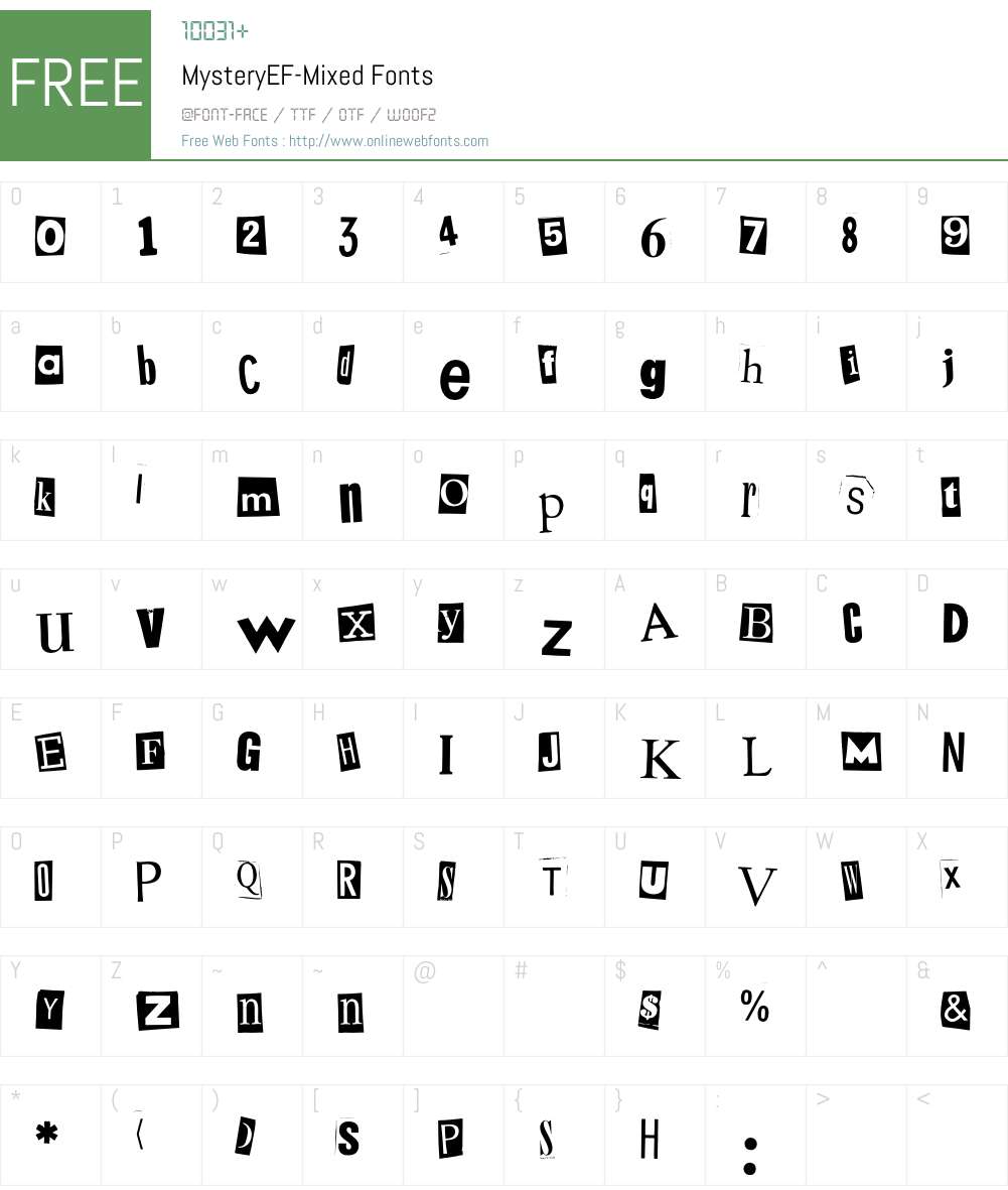 MysteryEF Font Screenshots