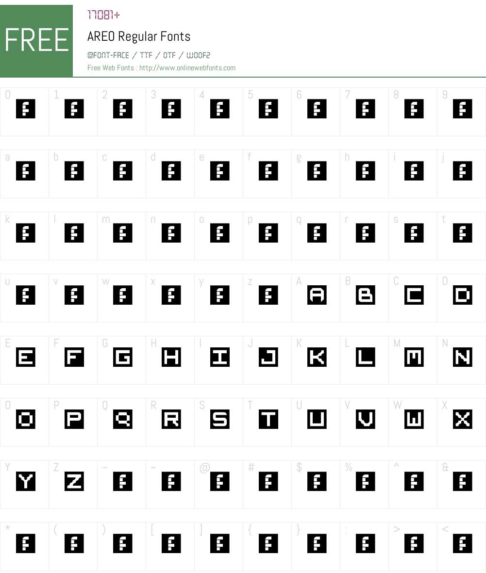 AREO Font Screenshots