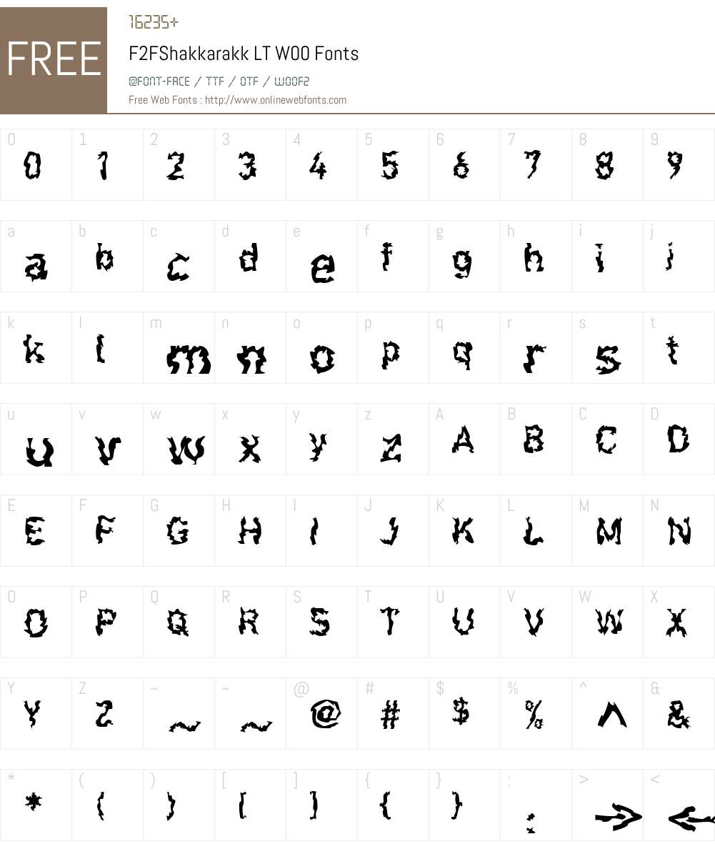 F2FShakkarakkLTW00 Font Screenshots
