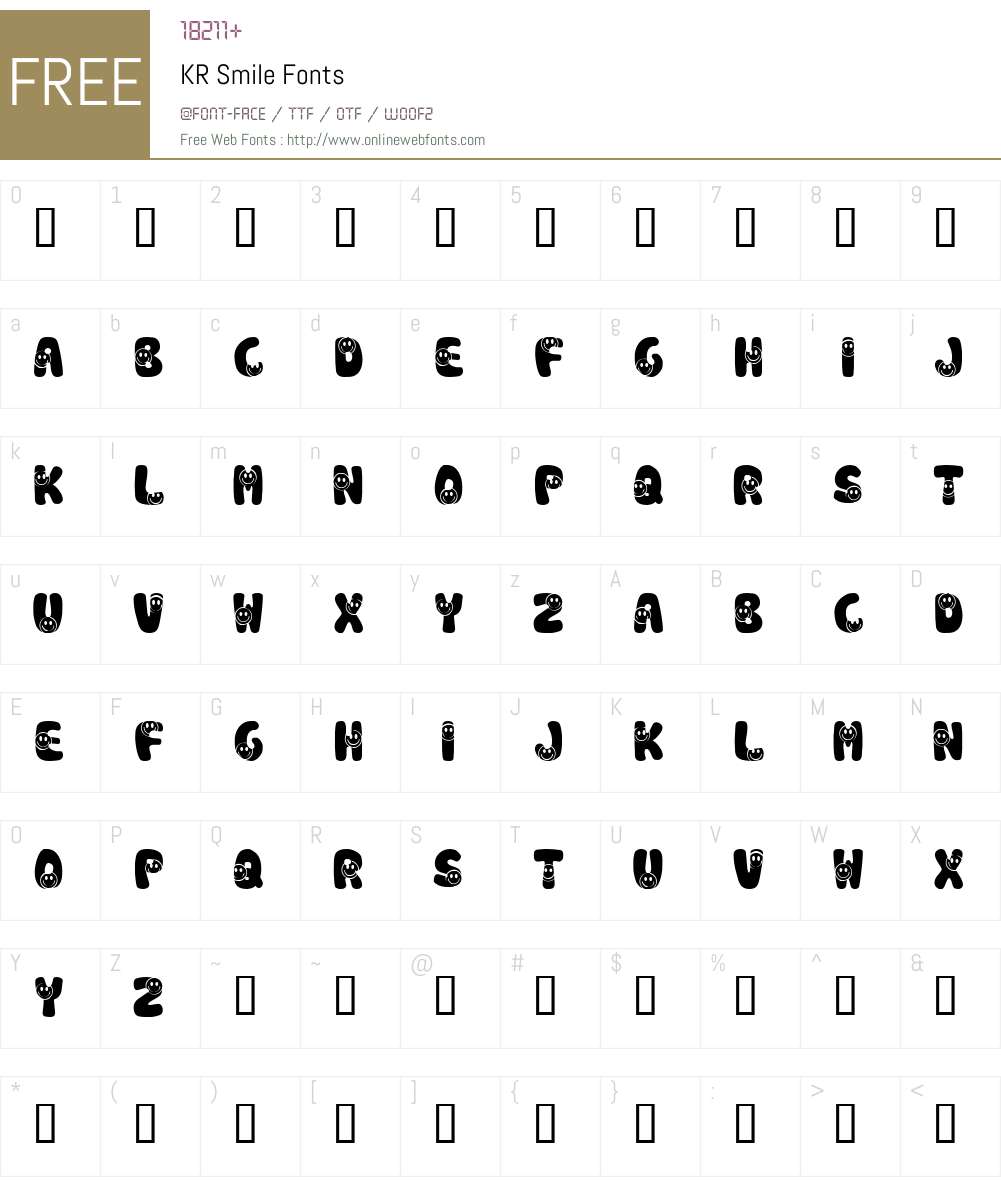 KR Smile Font Screenshots