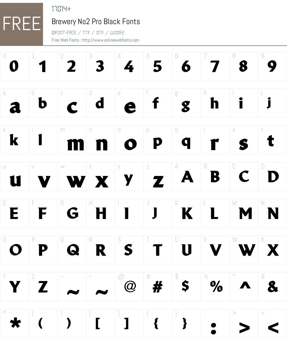 BreweryNo2Pro-Black Font Screenshots