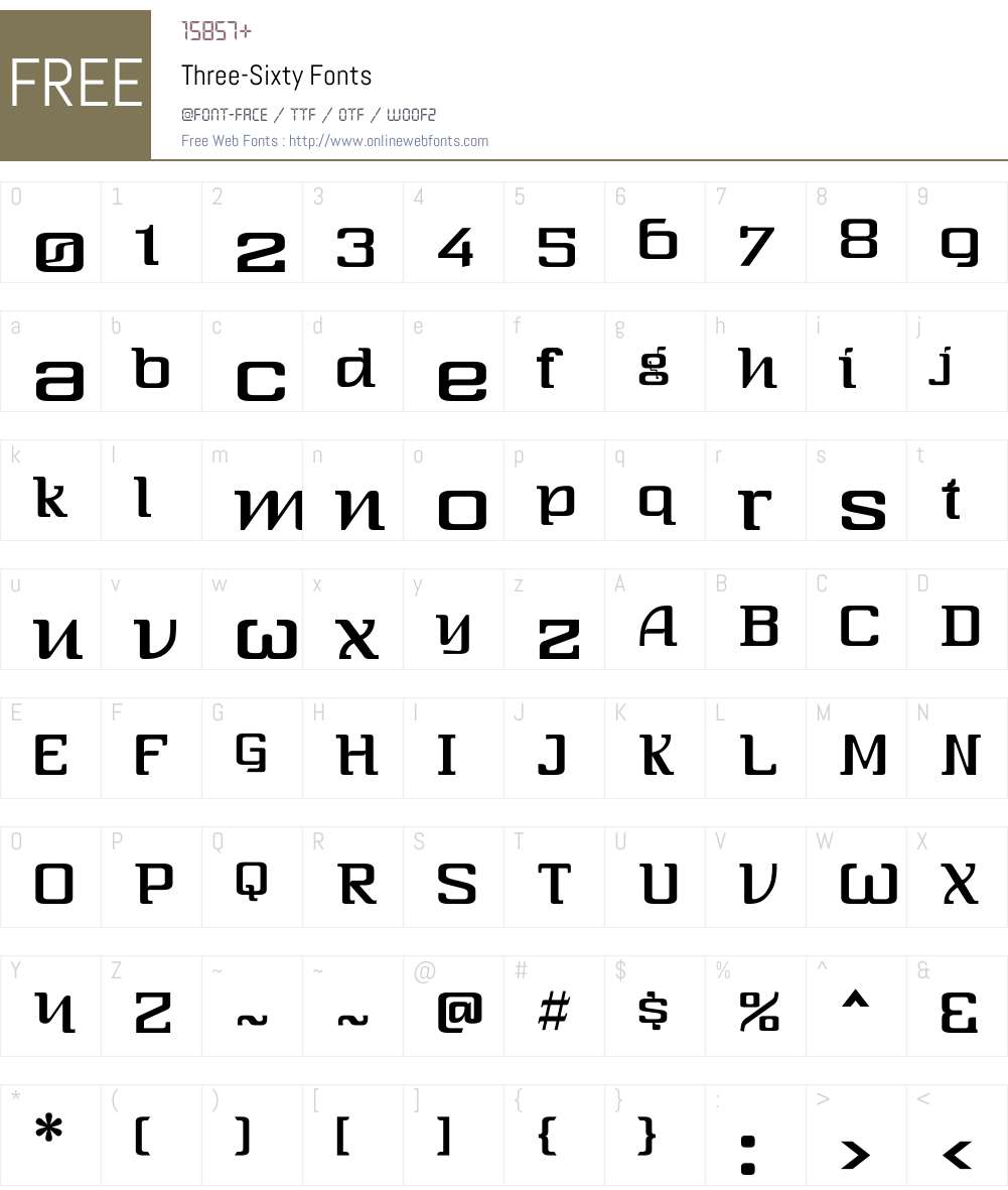 Three-Sixty Font Screenshots
