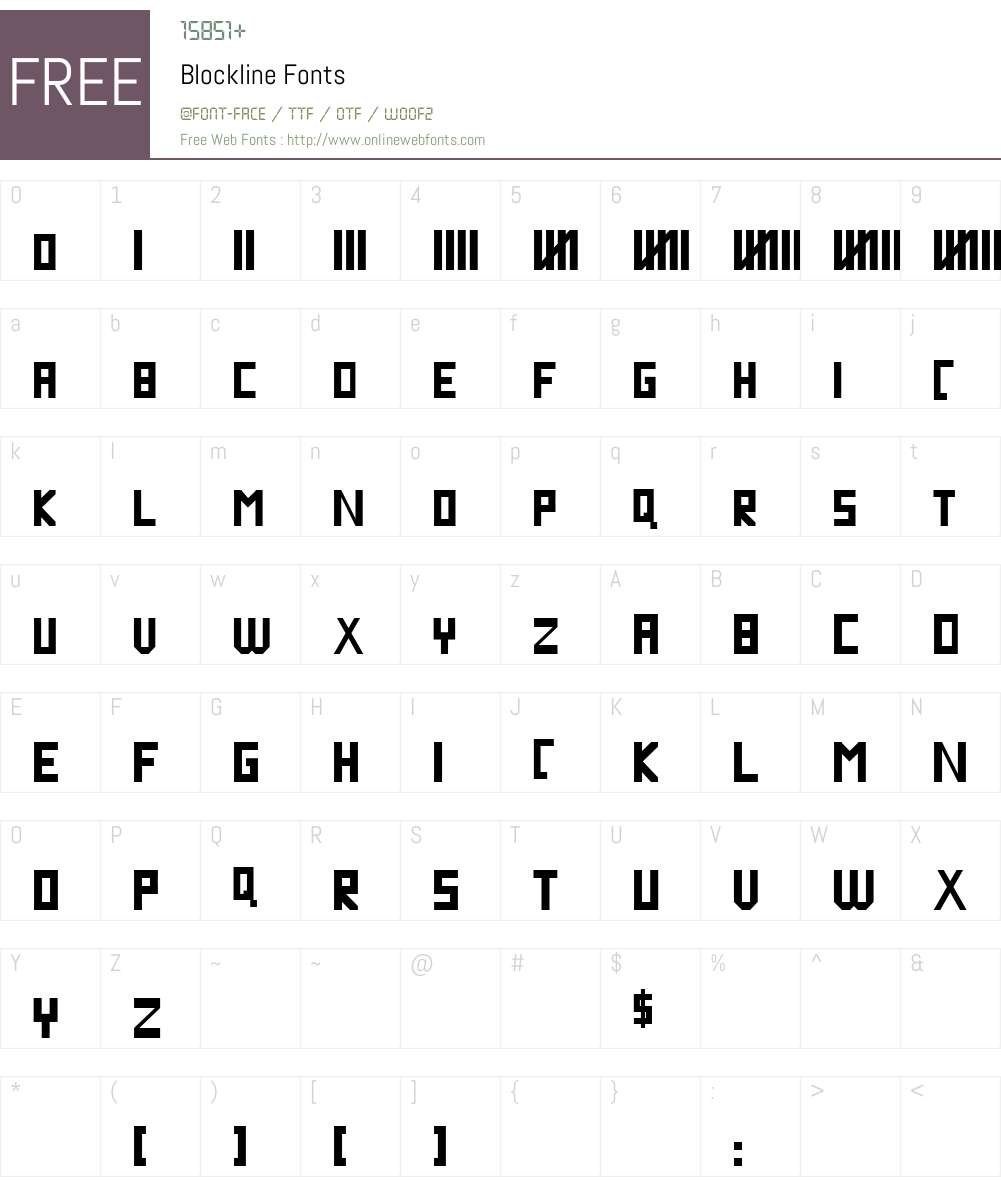 Blockline Font Screenshots