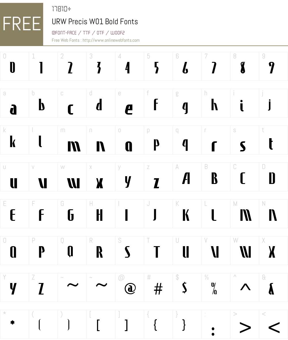 URWPrecisW01-Bold Font Screenshots