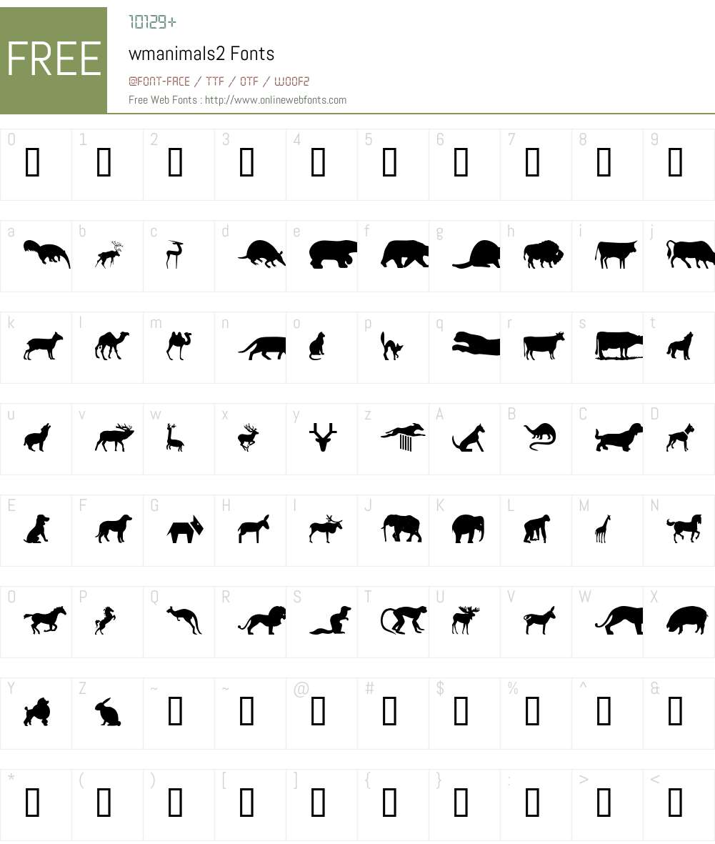 wmanimals2 Font Screenshots