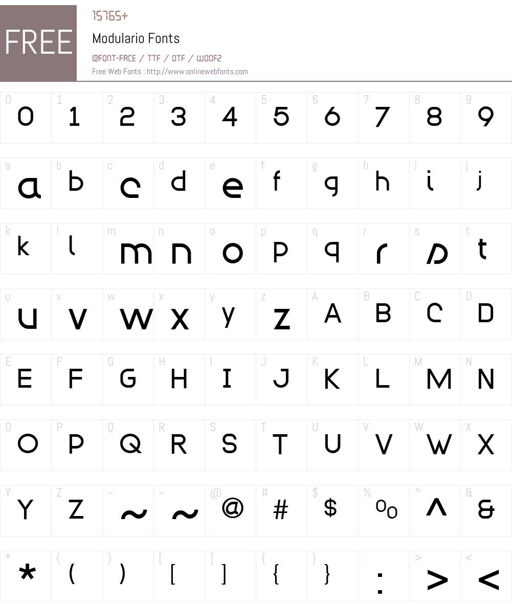 Modulario Font Screenshots