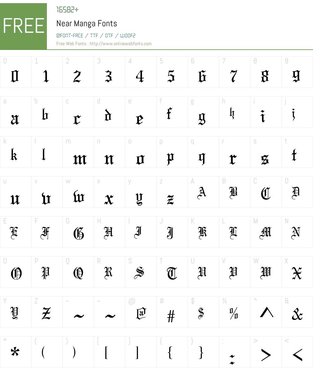 Near Manga Font Screenshots