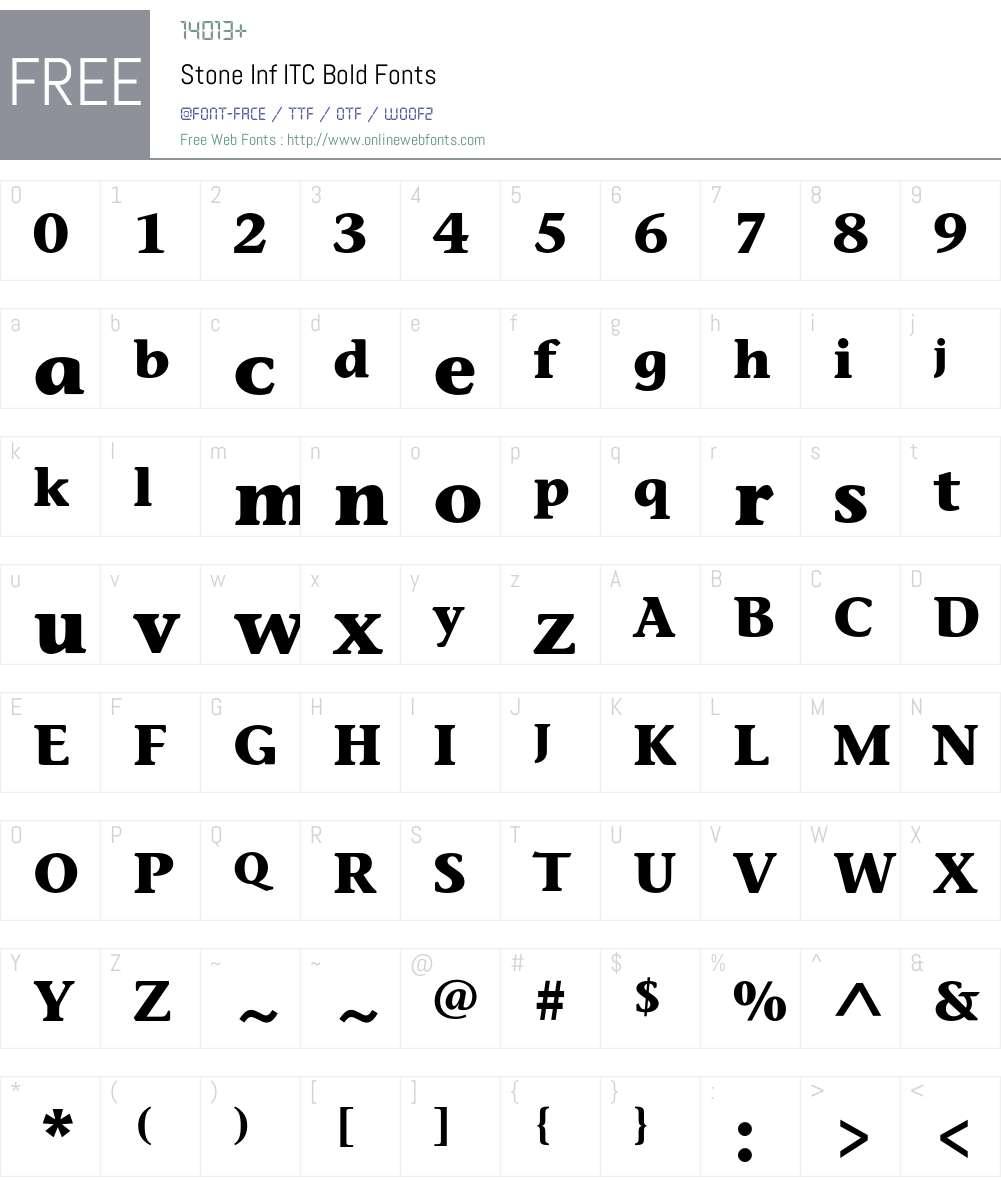StoneInfITC Font Screenshots