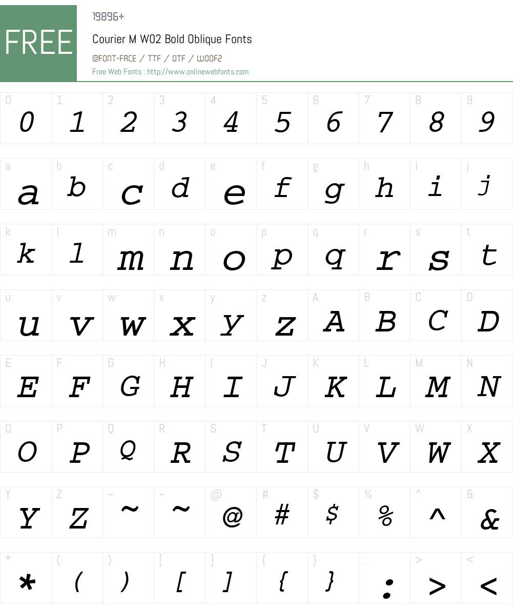 Courier M Font Screenshots