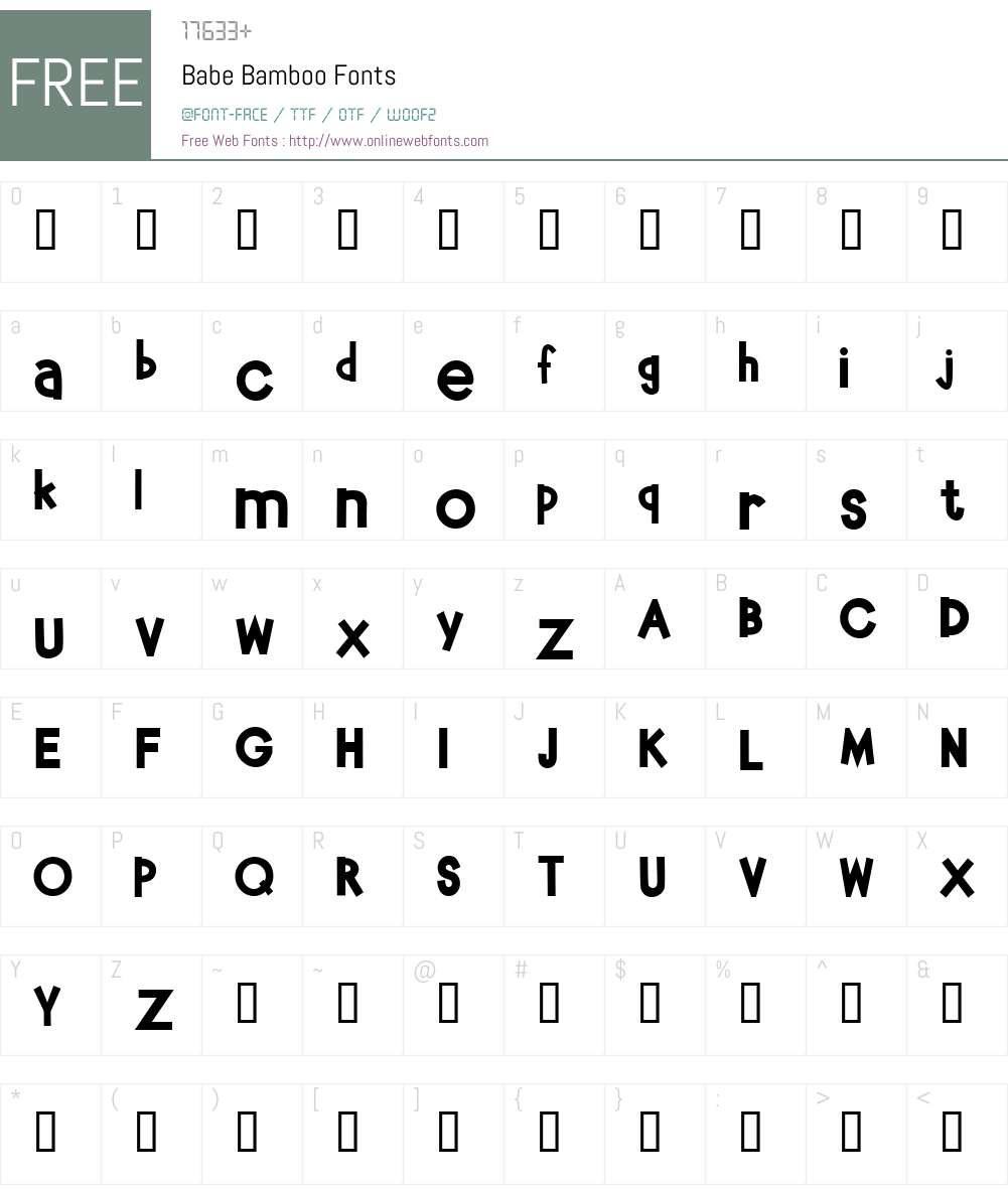 Babe Bamboo Font Screenshots