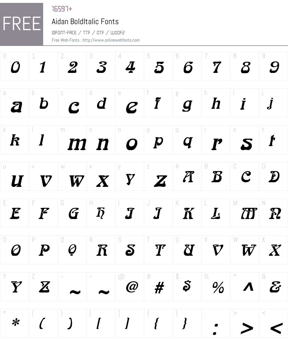 Aidan Font Screenshots
