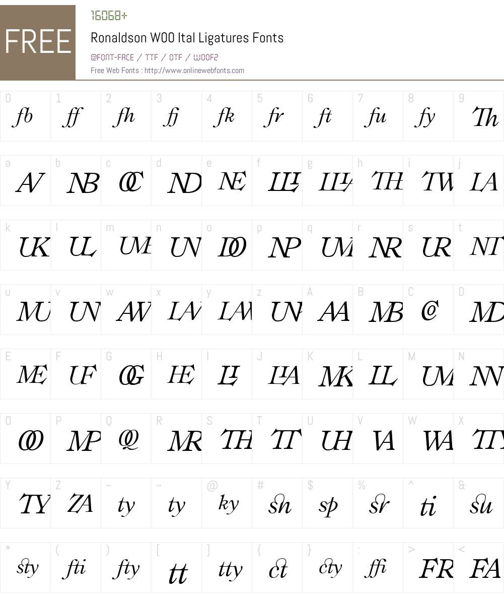 RonaldsonW00-ItalLigatures Font Screenshots