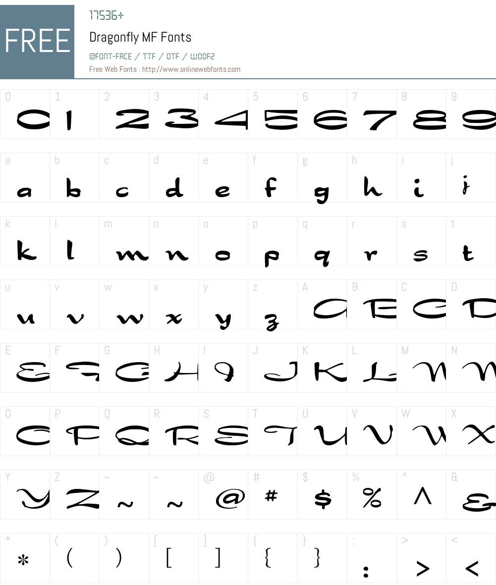 Dragonfly MF Font Screenshots