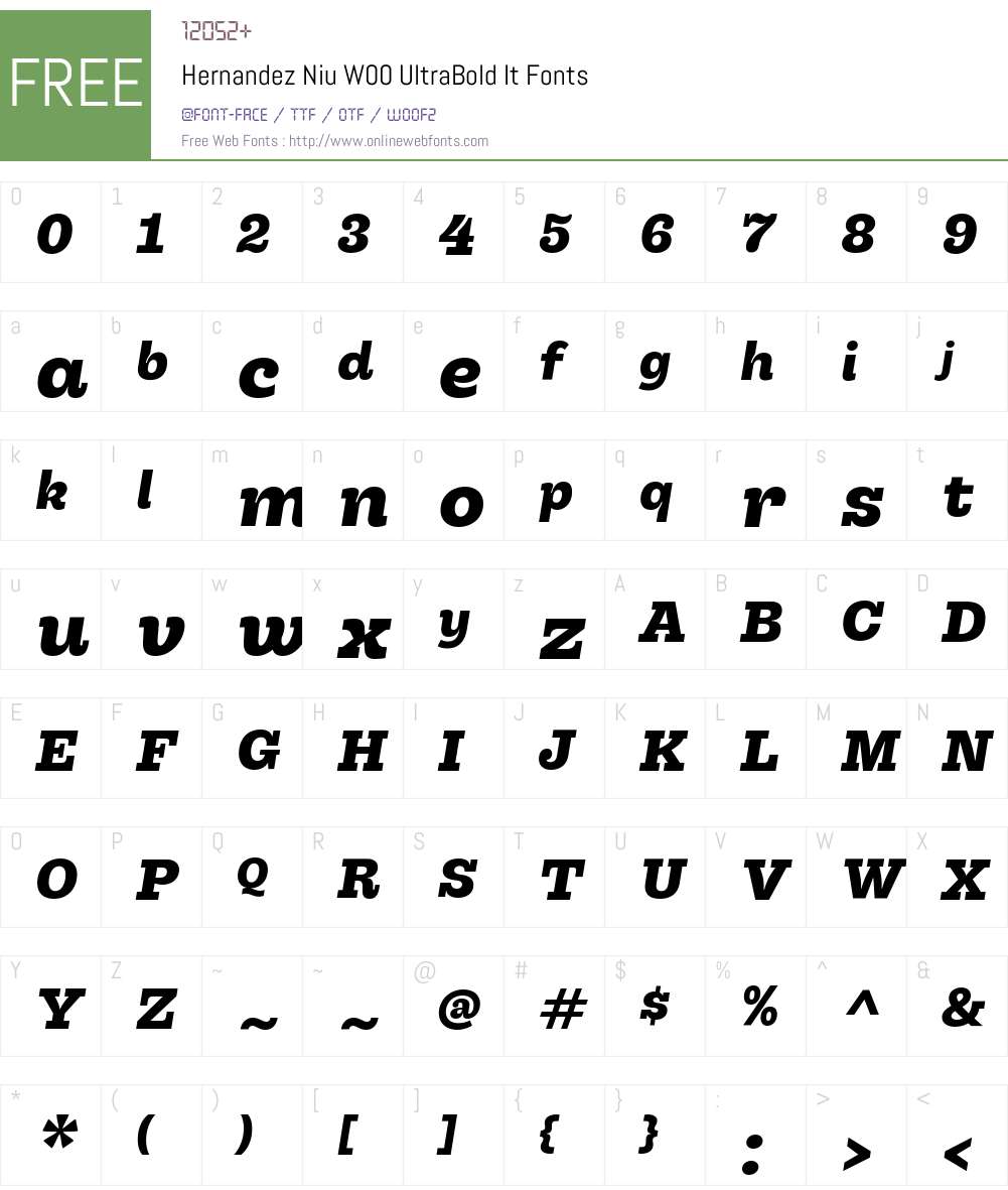 Hernandez Niu Font Screenshots