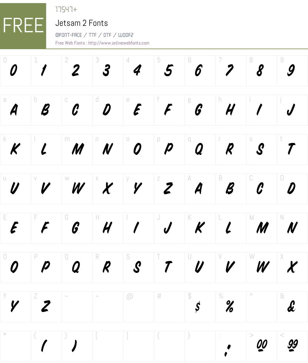 Jetsam 2 Font Screenshots