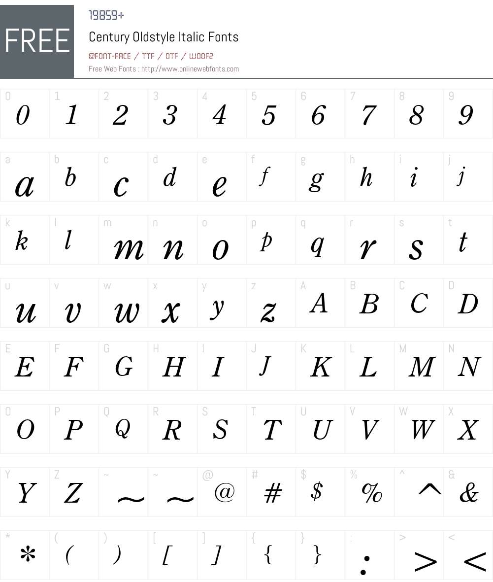 Century Oldstyle Font Screenshots