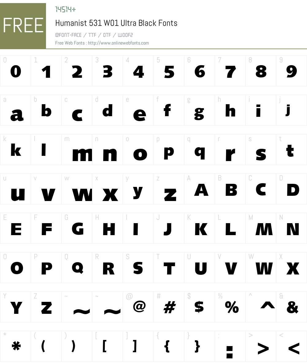 Humanist531W01-UltraBlack Font Screenshots