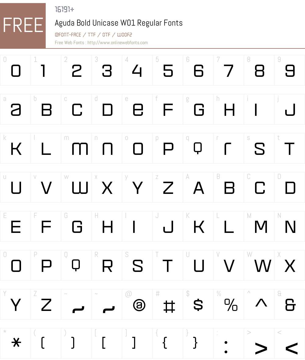 AgudaBoldUnicaseW01-Regular Font Screenshots