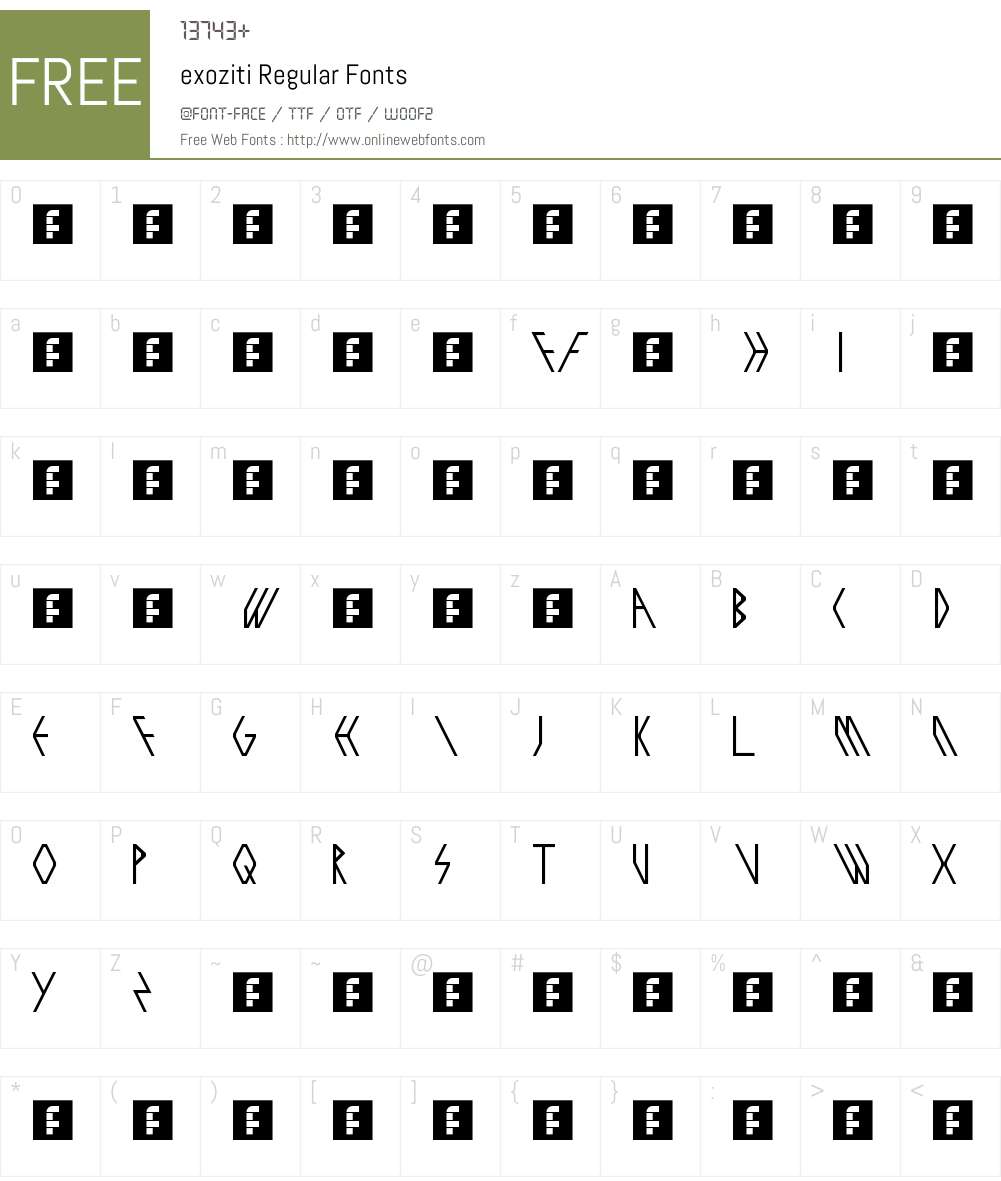 exoziti Font Screenshots