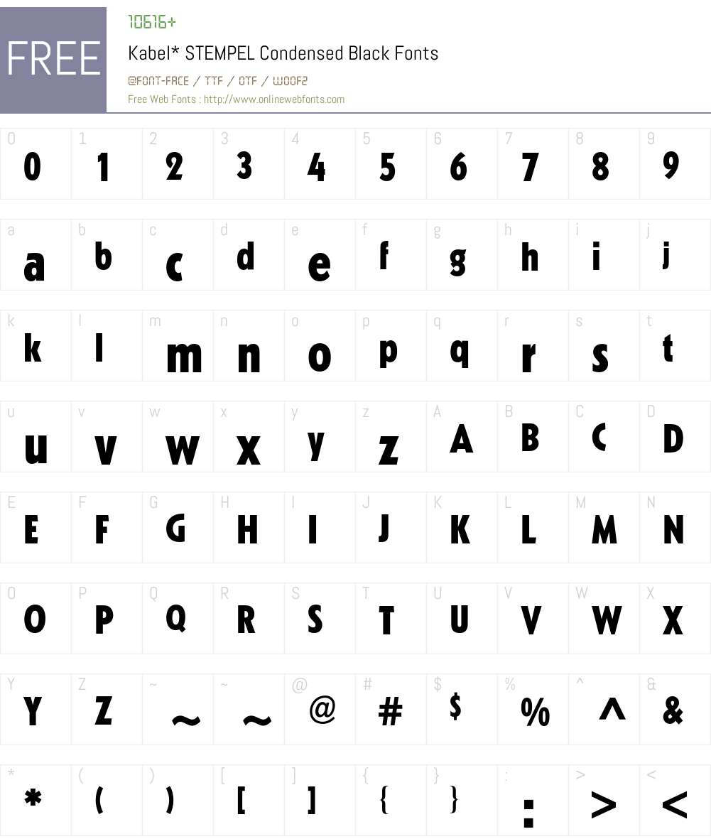 Kabel BQ Font Screenshots