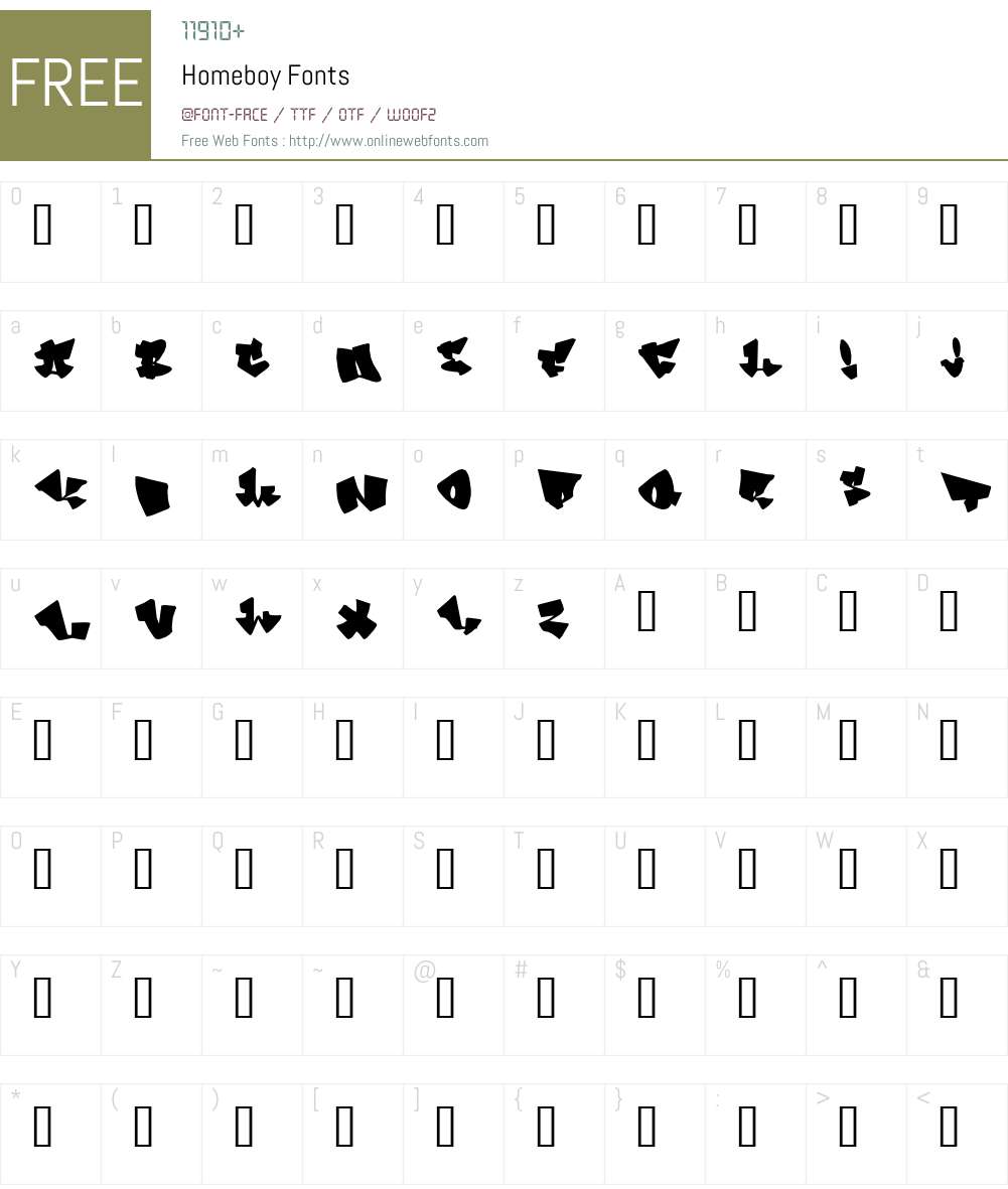 Homeboy Font Screenshots