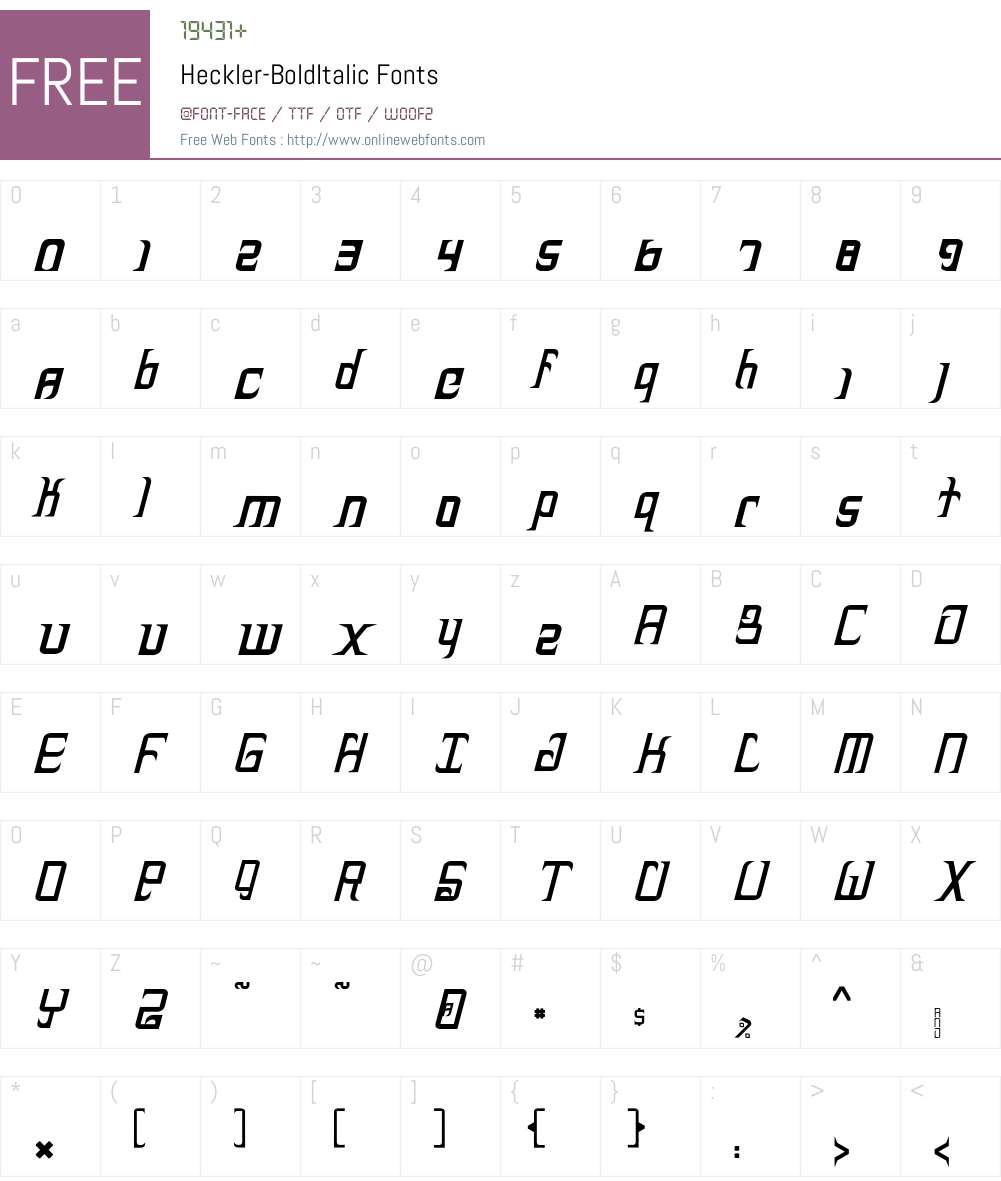 Heckler Font Screenshots
