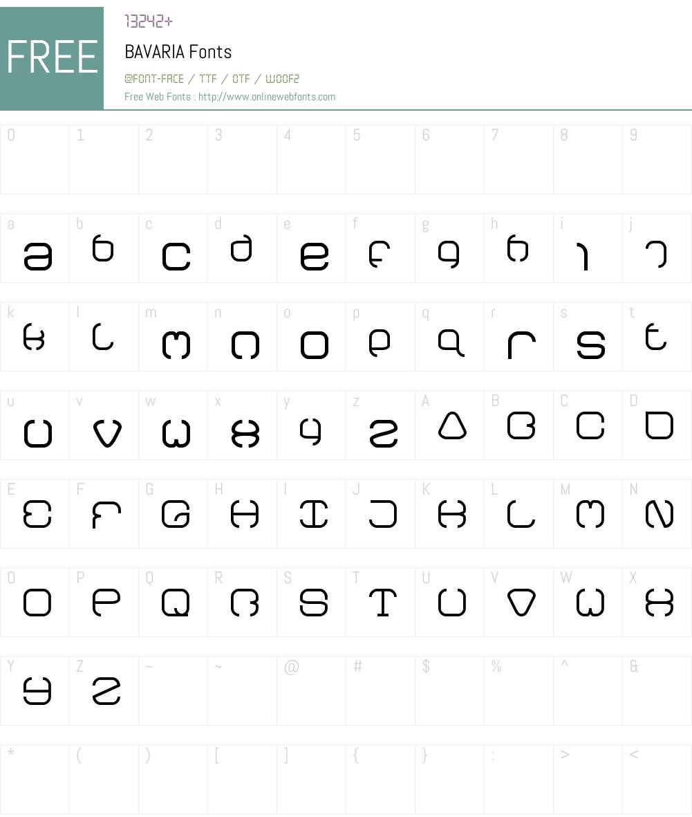 BAVARIA Font Screenshots