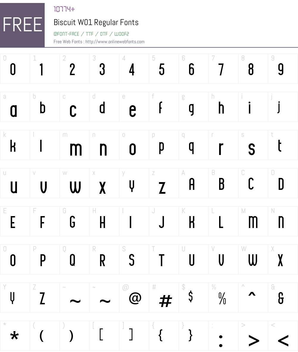BiscuitW01-Regular Font Screenshots