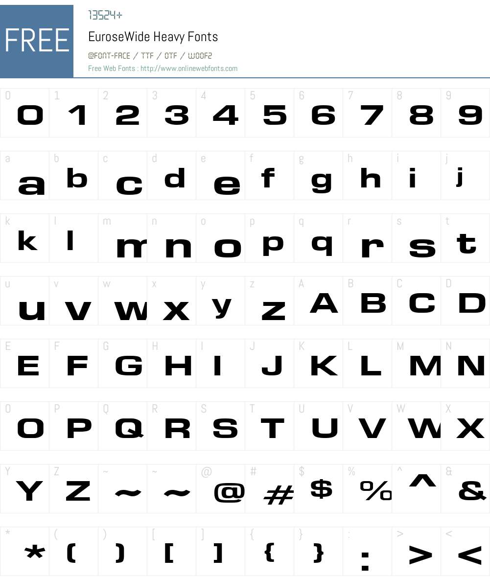 EuroseWide Heavy Font Screenshots