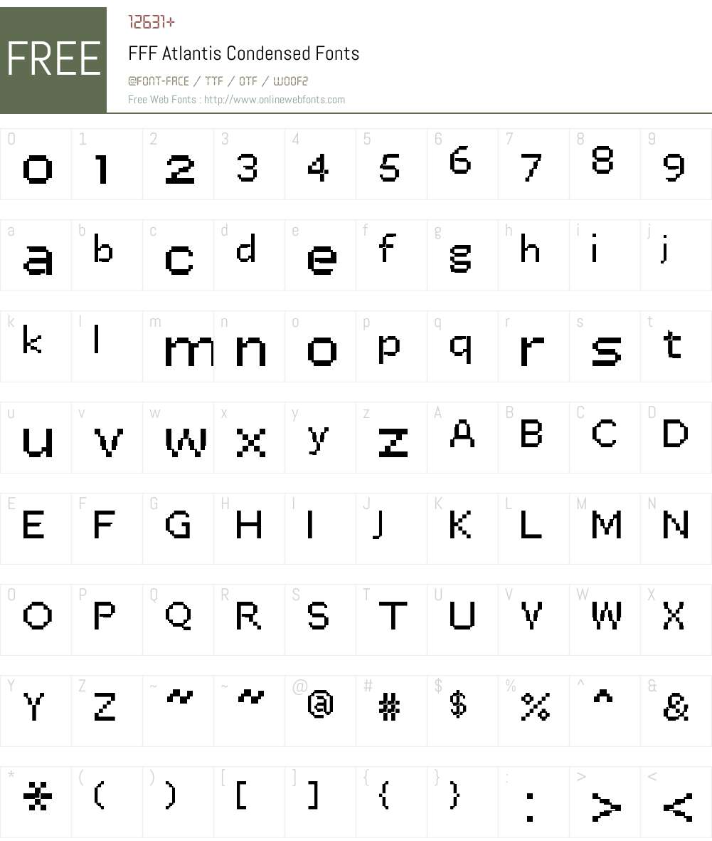 FFF Atlantis Condensed Font Screenshots