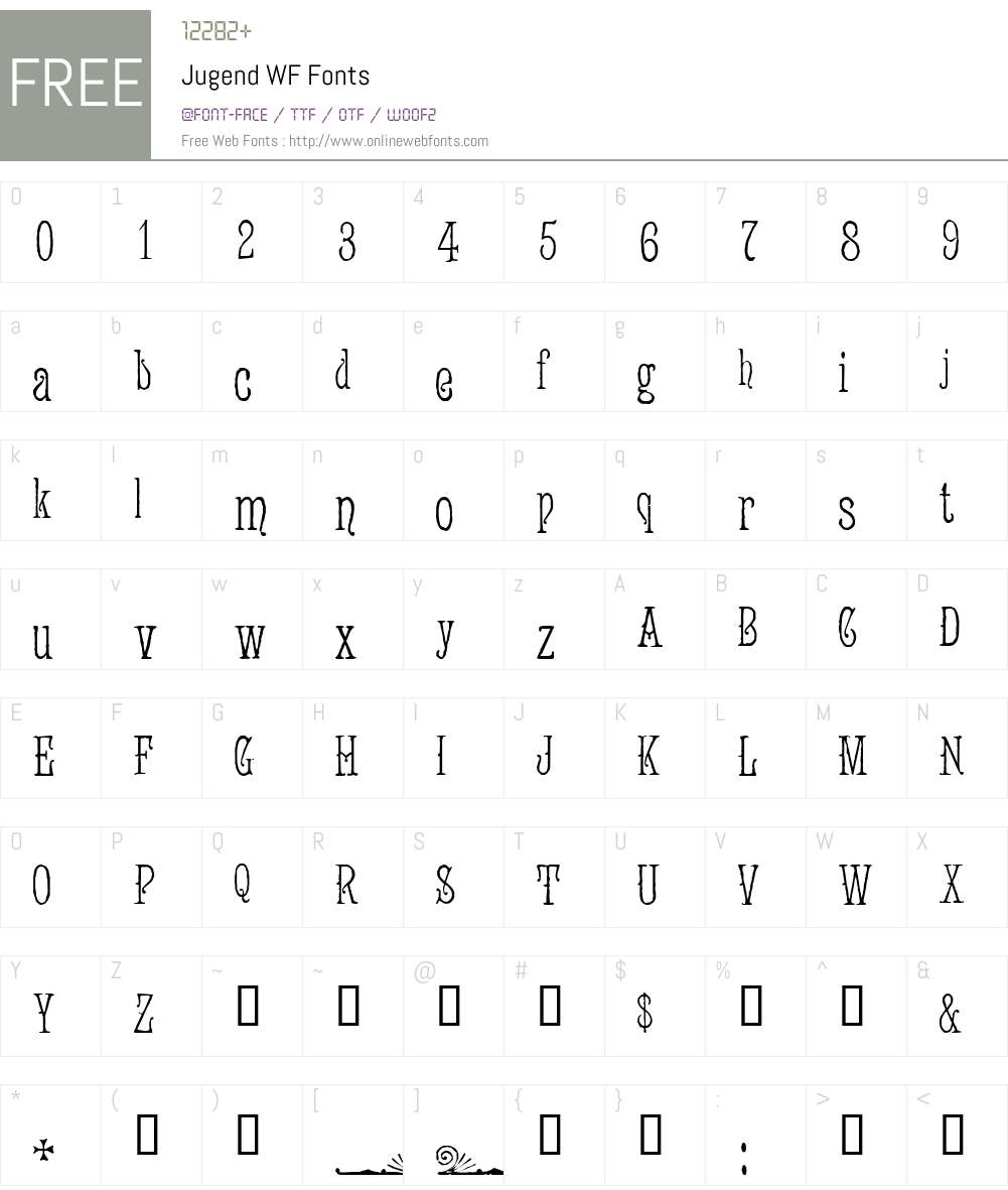 Jugend WF Font Screenshots