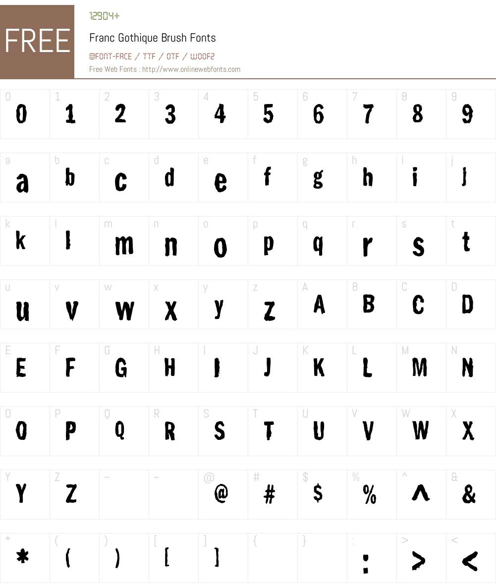 Franc Gothique Brush Font Screenshots