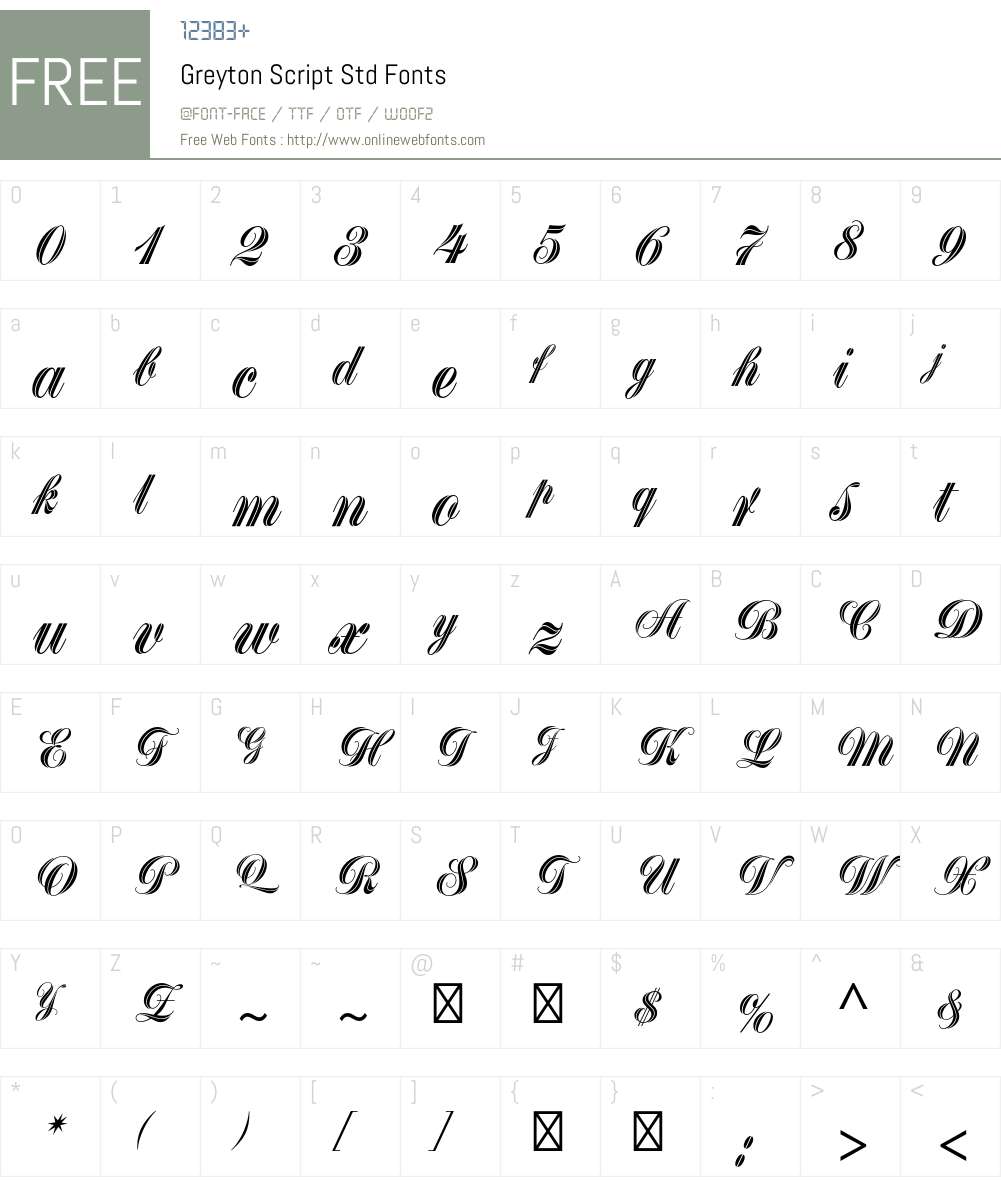 Greyton Script Std Font Screenshots