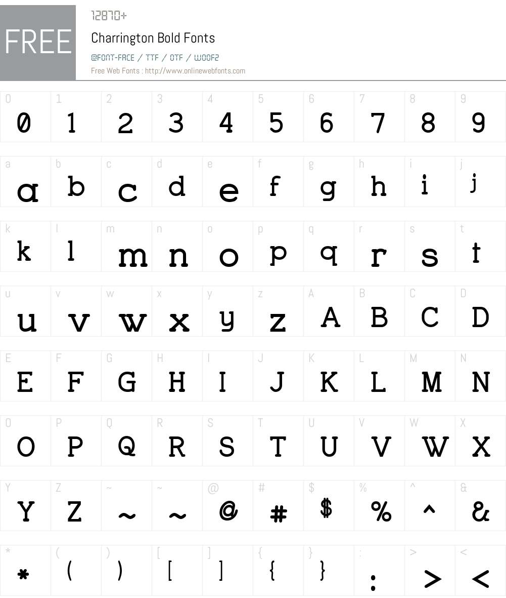 Charrington Font Screenshots
