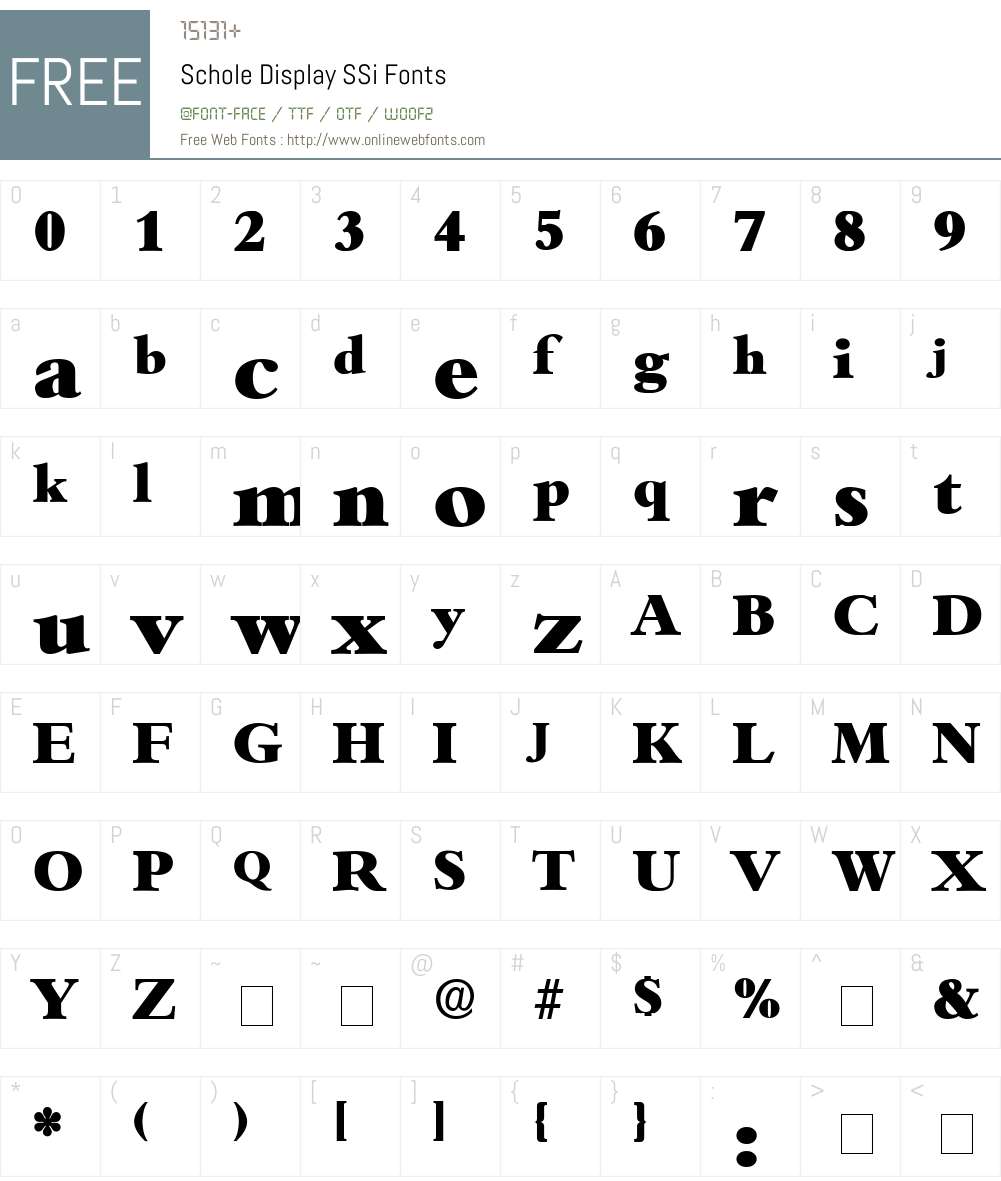 Schole Display SSi Font Screenshots