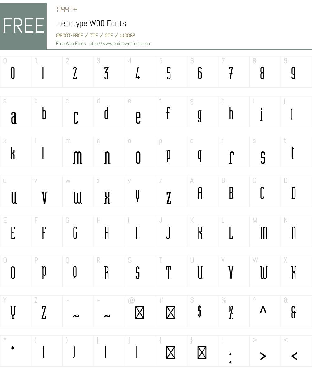 HeliotypeW00 Font Screenshots