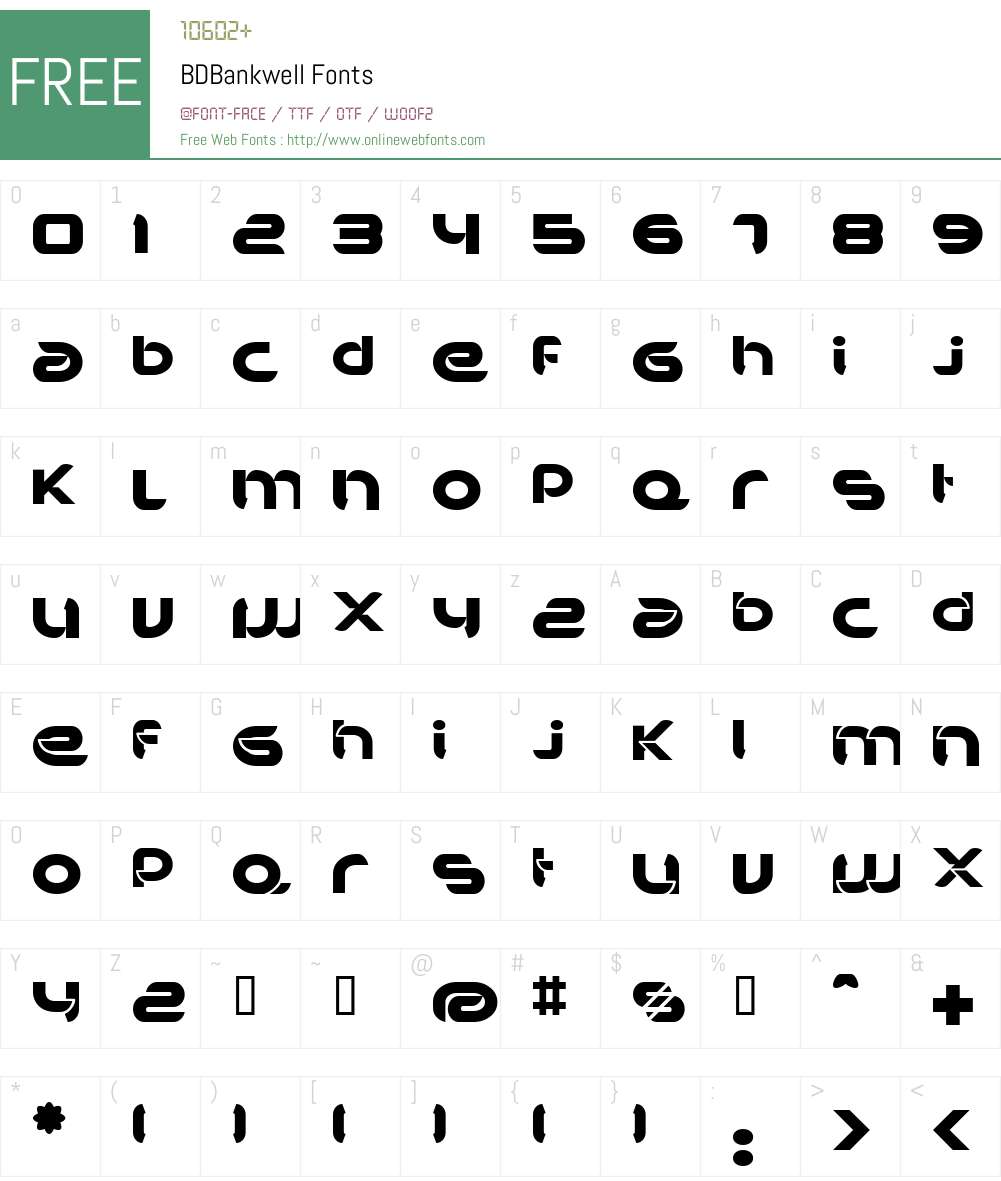 BDBankwell Font Screenshots