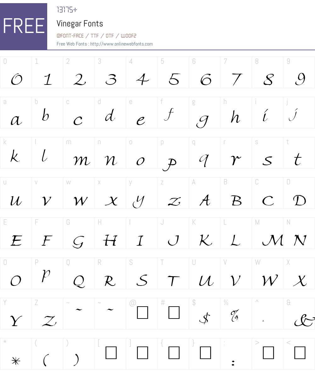 Vinegar Font Screenshots