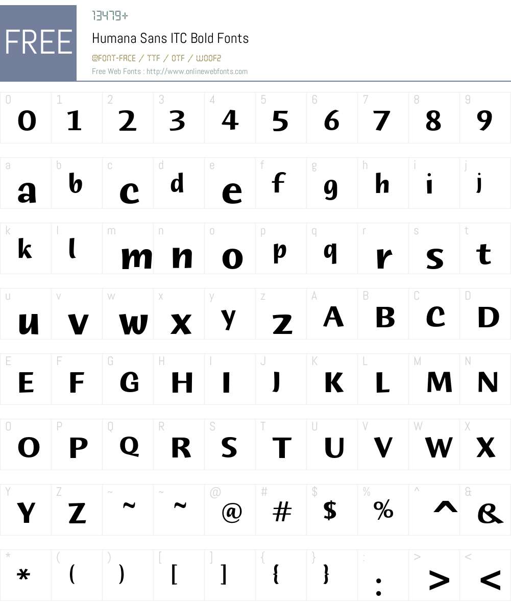 Humana Sans ITC Font Screenshots