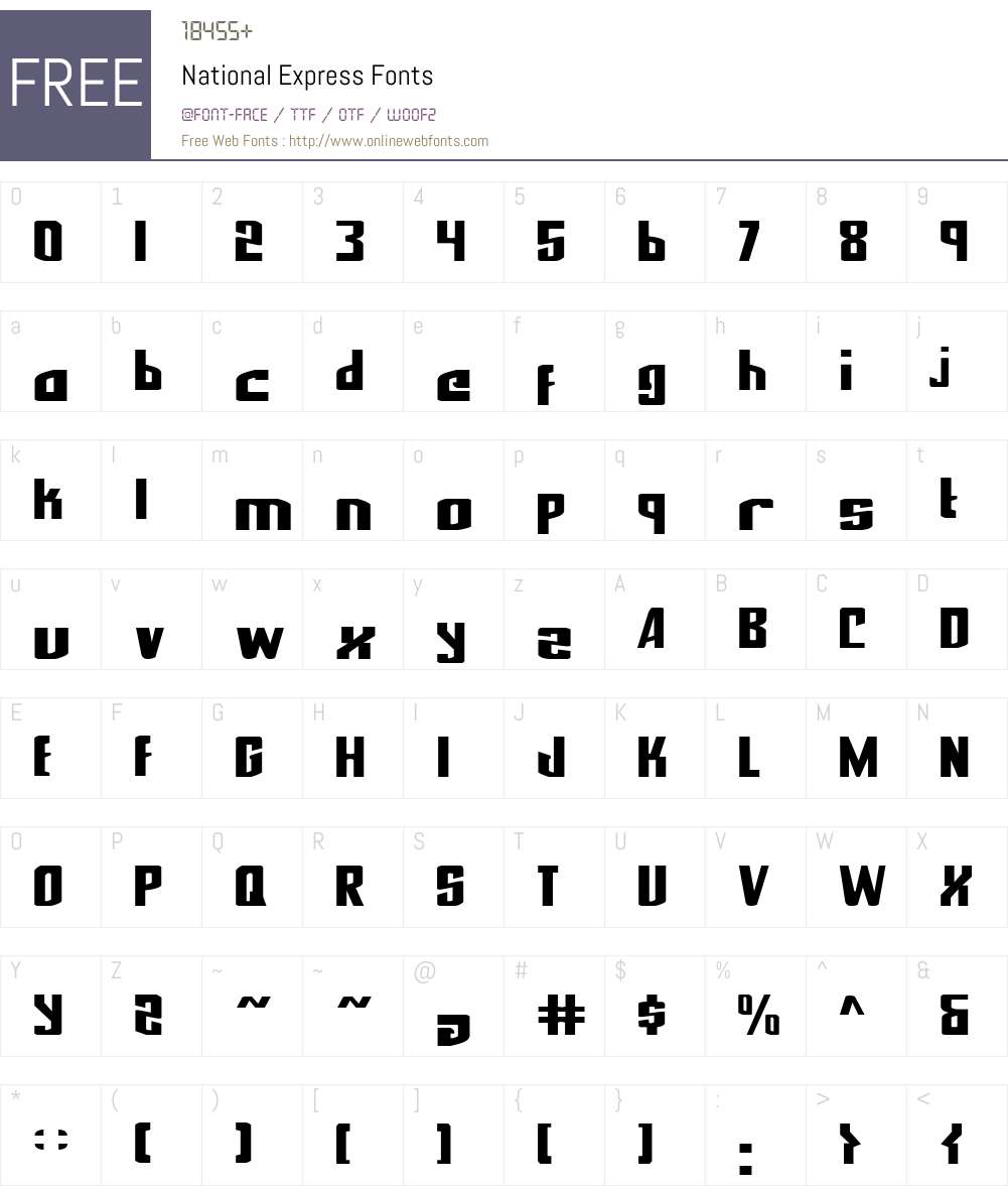 National Express Font Screenshots