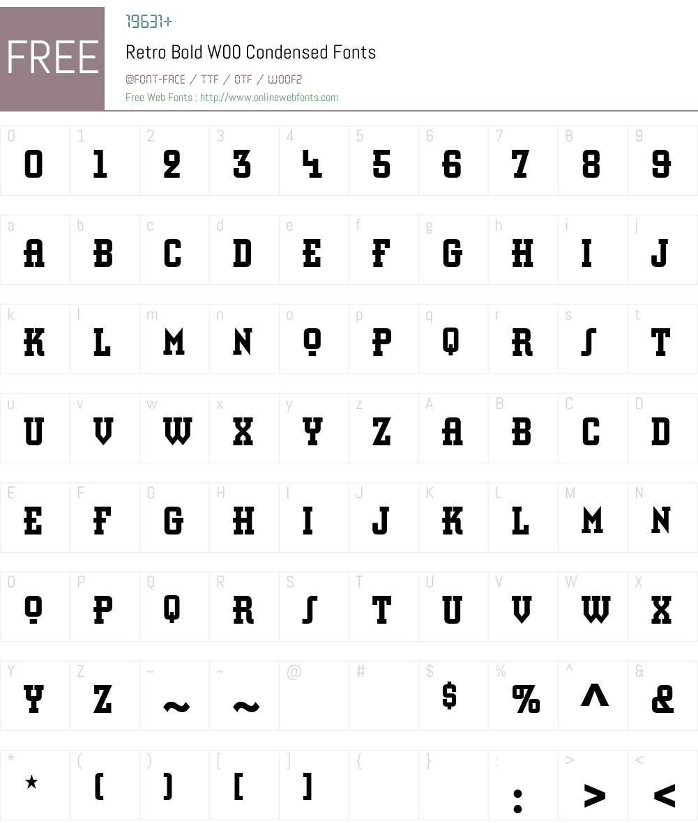 RetroBoldW00-Condensed Font Screenshots