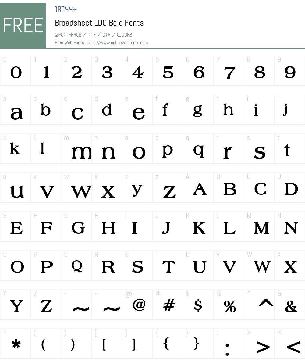 Broadsheet LDO Font Screenshots
