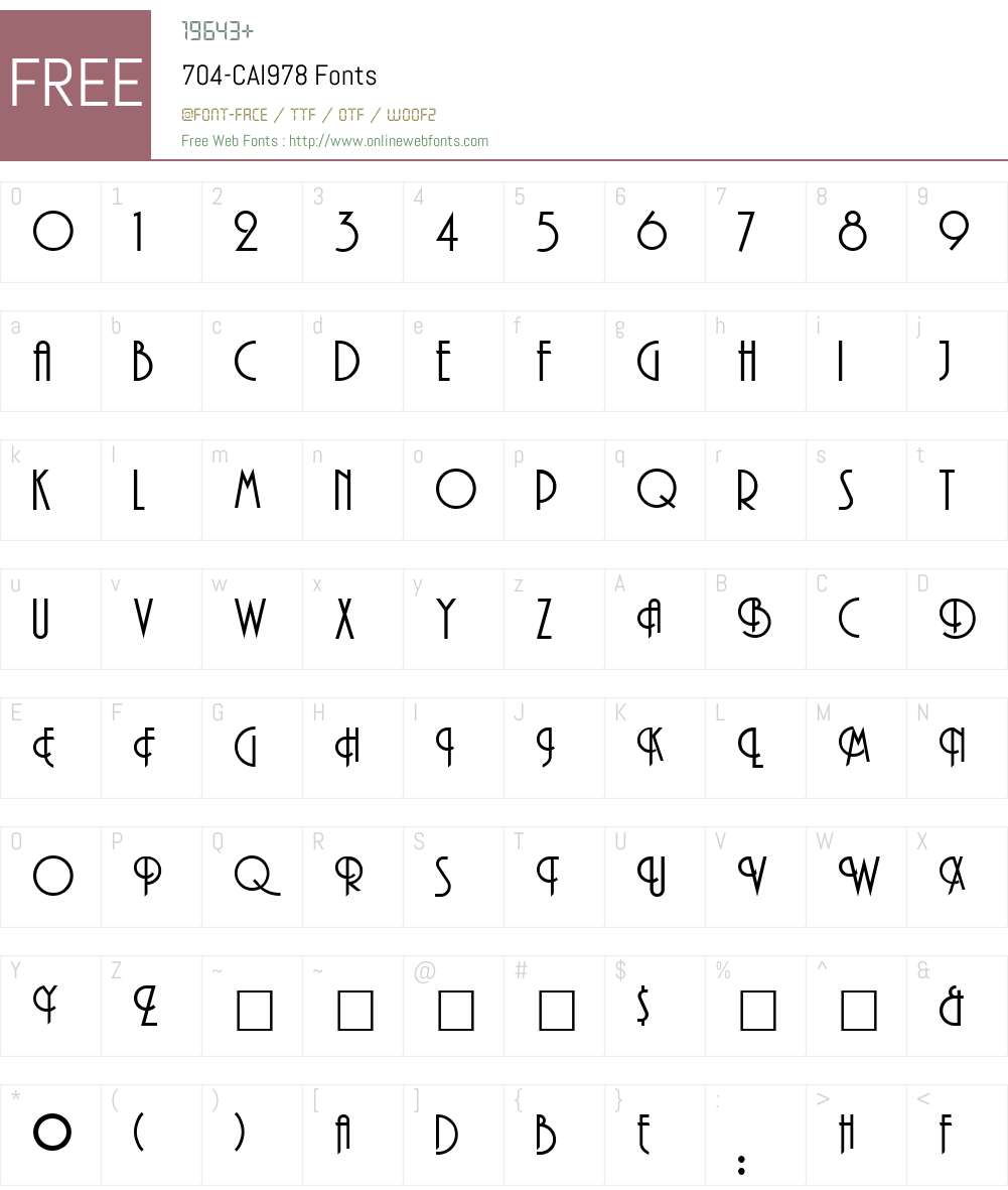 704-CAI978 Font Screenshots