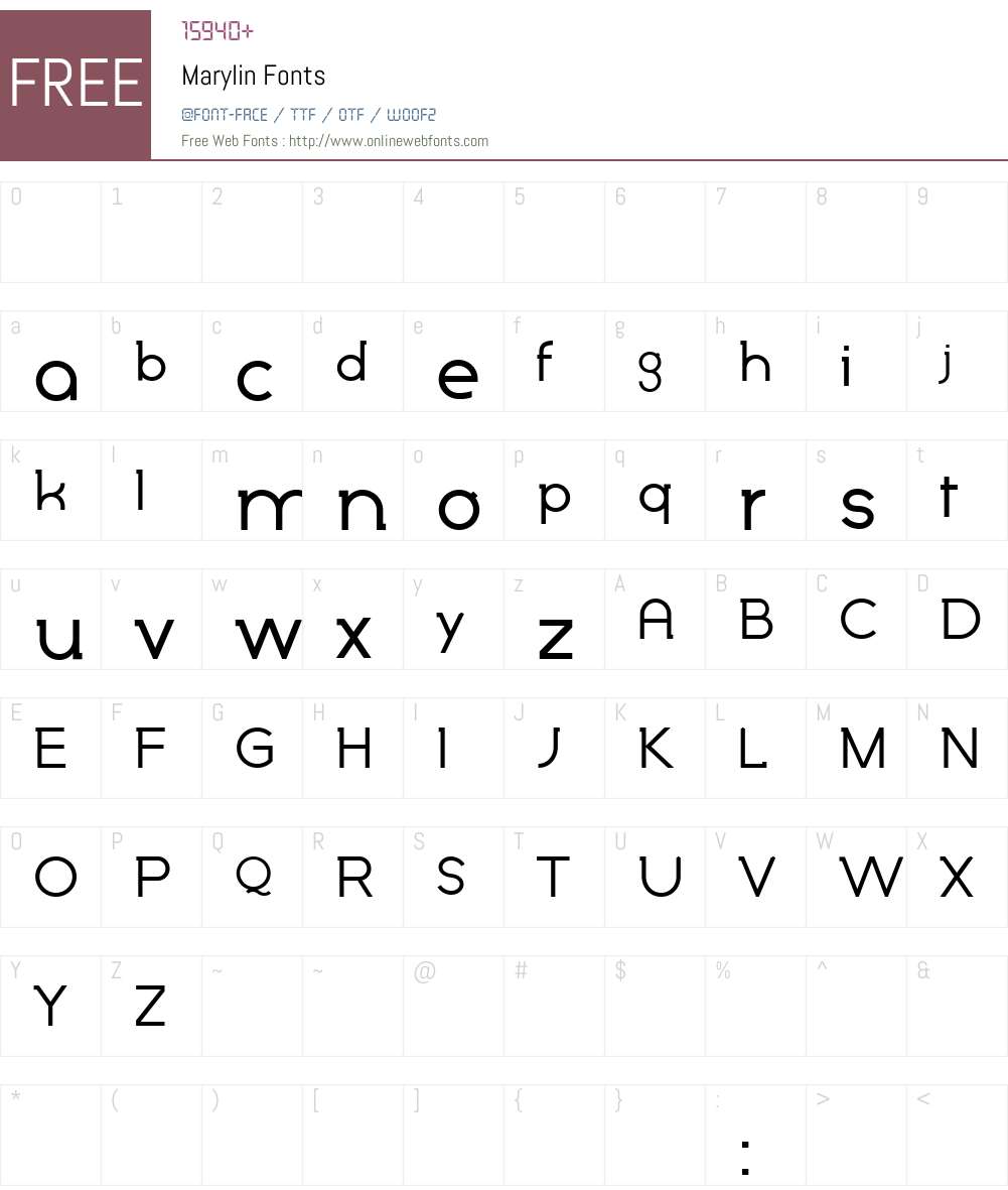 Marylin Font Screenshots