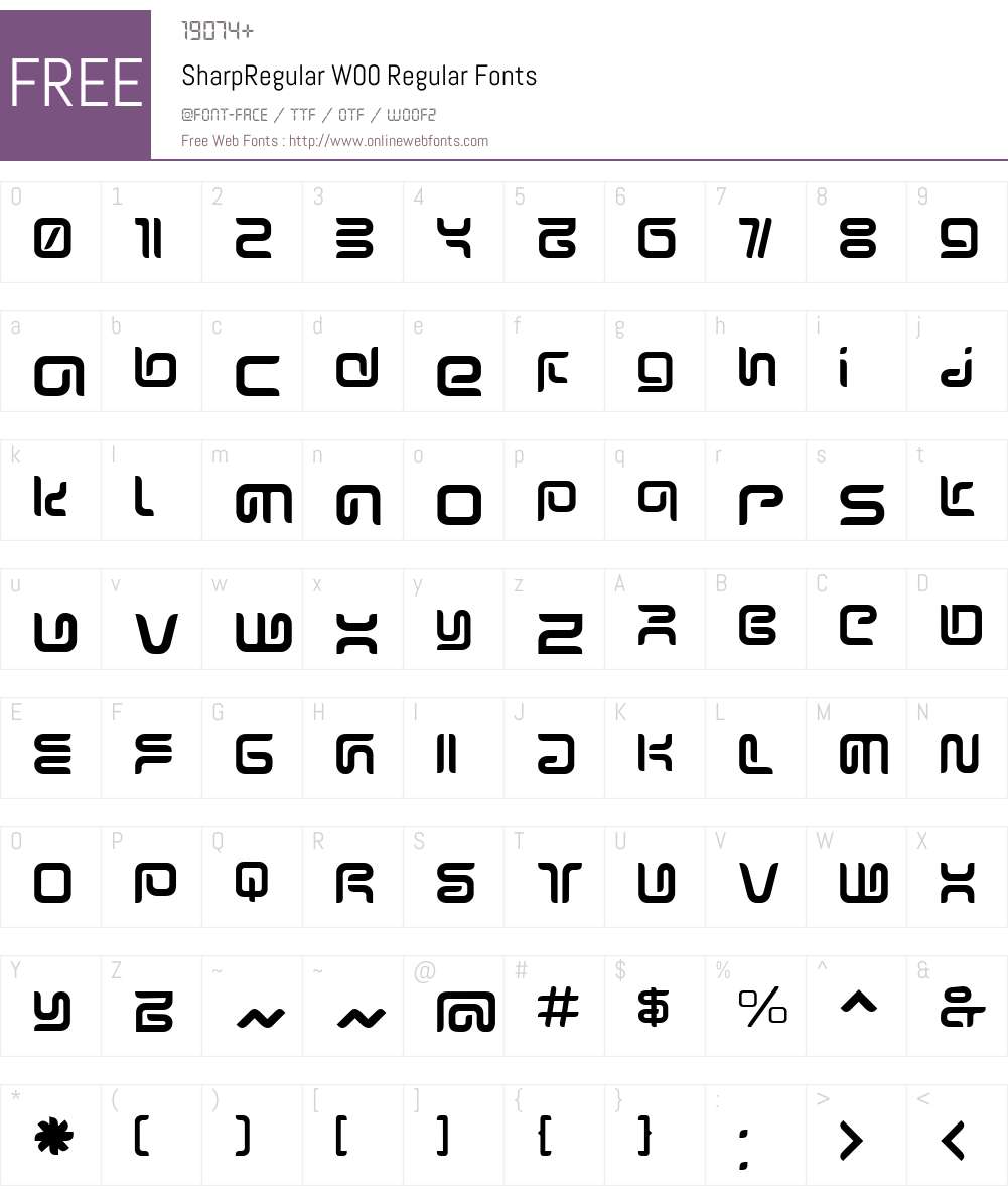 SharpRegular Font Screenshots