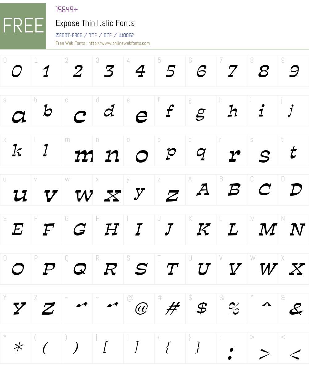 Expose Thin Font Screenshots